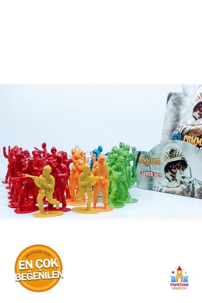 PapatyamPartiEvi مجموعة جندي كوماندوز: مجموعة ألعاب مكونة من 48 قطعة، نشاط مم...