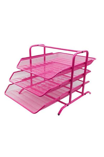 Mas 523 Perforated 3-Piece Document Rack Set Pink