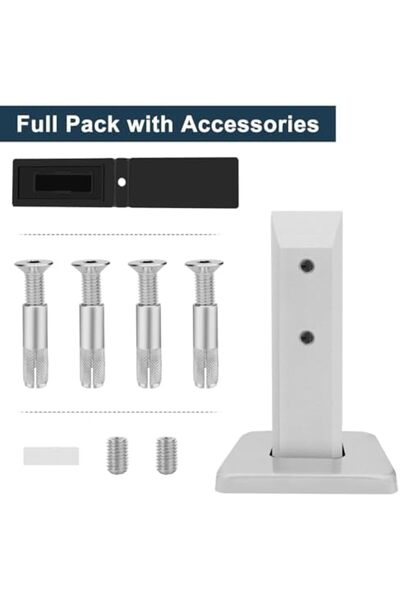 Generic مجموعة LukLoy من 2 صنبور درابزين زجاجي من الفولاذ المقاوم للصدأ 304، وحاملات مشابك سياج حمام السباحة الزجاجي (9