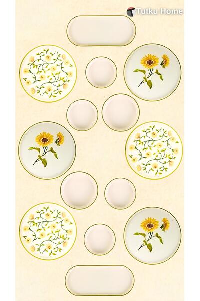 Tutku 6 Kişilik 14 Parça Kahvaltı Takımı