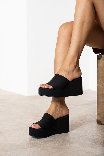 ZENNESHOES Transparent Straw Wedge Women's Heeled Sandals