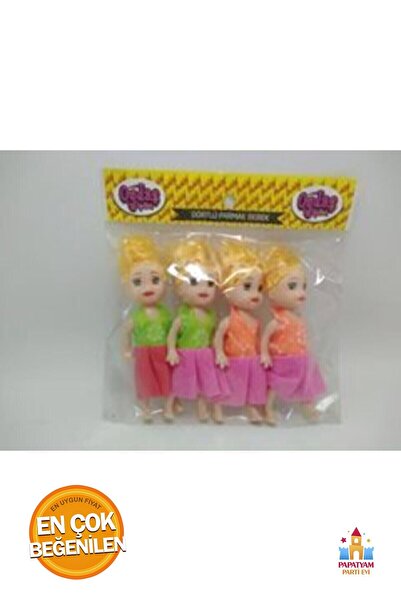 PapatyamPartiEvi 4'lü Et Bebek - Parmak İçin Özel Tasarım 4'lü Set - Oyuncak Bebek