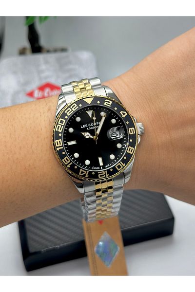 Lee Cooper Brand Steel Case Two Year Warranty 5 Atm Men's Wristwatch with Calendar