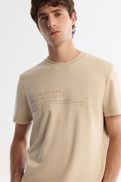 Avva Ανδρικό μπλουζάκι Mink Crew Neck Waffled Elastane A42y1004