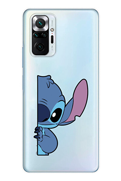 moonset Xiaomi Redmi Note 10 Pro Uyumlu Stitch Tasarımlı Baskılı Şeffaf Telef...