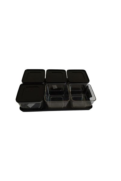 Leony 6 Compartment 13 Piece Breakfast Set / Storage Container Set with Tray and Vacuum Lid