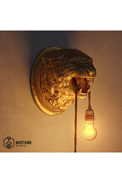 DREAM MODE Leopard Head Stylish and Modern Wall Lamp Nestvi̇be Special Series