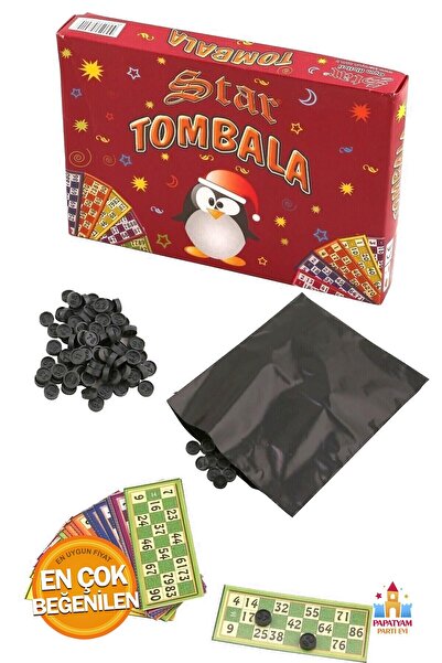 PapatyamPartiEvi Lüks Tombala Yılbaşı Oyunu Seti - 24 Kartlı Kutulu Şans Oyunu