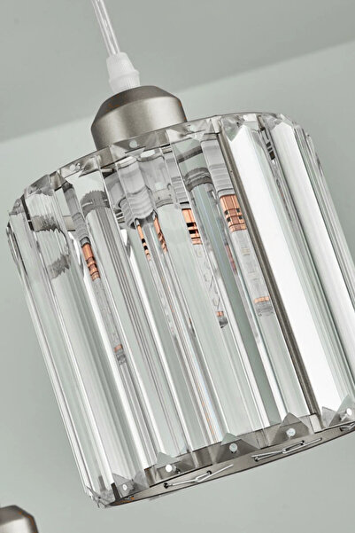 Ultra Home Lüx Kristal Modern Krom Tekli avize