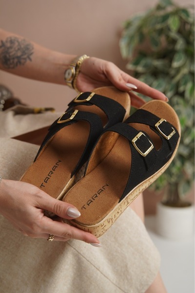 Taran Ellen Жіночі жовті капці з подвійною застібкою, з деталізованою підошво...