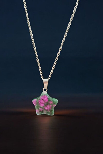 La'Vanti Designs Gerçek Yıldız Model Ruby Yakutlu Zoisite Taşı Kolye (Anyolit...