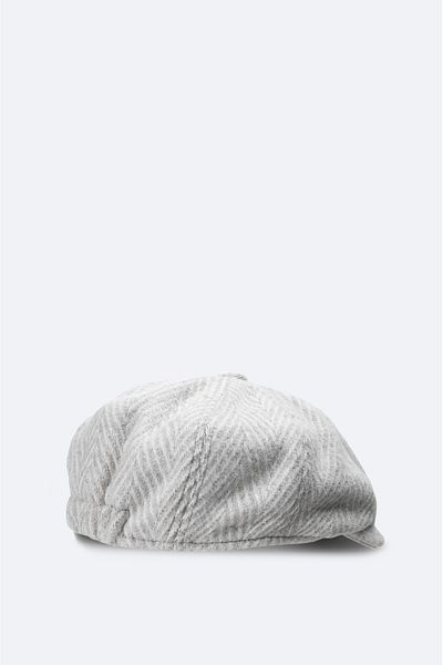 Avva Men's Ecru Wool Patterned Cap Hat A42Y9280