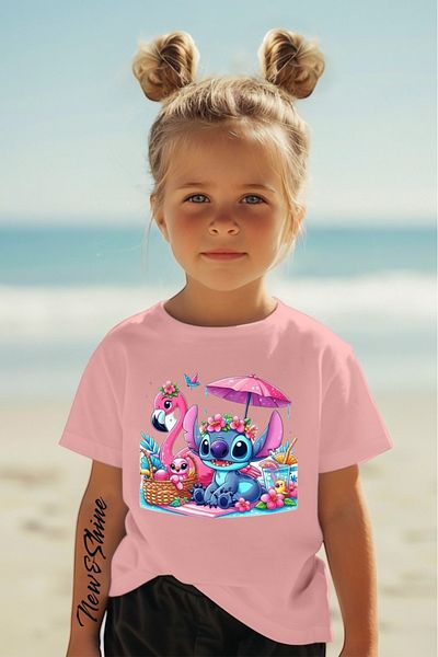 New Shine 1 tricou este un cadou pentru achiziții de 6 și mai sus în coș - Tricou pentru copii supradimensionat imprimat cu cusături