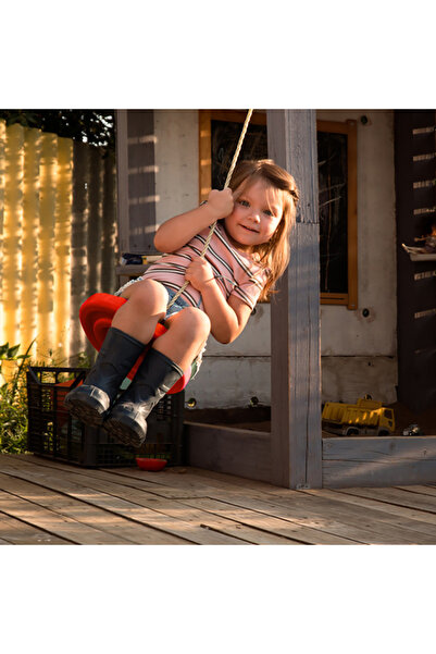 zola Children's swing, round, adjustable rope 100-175 cm, weight capacity 50 kg, made of plastic