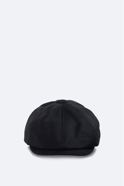 Avva Men's Black Wool Button Cap Hat A42Y9272