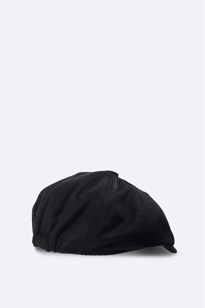 Avva Men's Black Wool Button Cap Hat A42Y9272