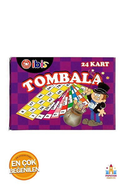 PapatyamPartiEvi Lüks Tombala Aile Oyunu - Yılbaşı Kutulu, 24 Kartlı Oyun Seti