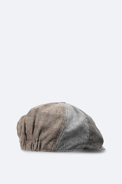 Avva Men's Mink Wool Plaid Patterned Cap Hat A42Y9278