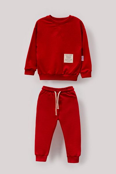 Bubito Seasonal Cotton Baby & Kids 2-Piece Top and Bottom Set with Style Label - Red