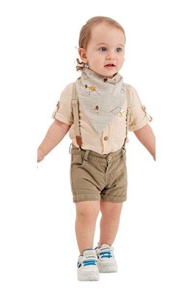 PefyBaby Baby Boy's 2-Piece Green Suit with Crested Salopette for Eid