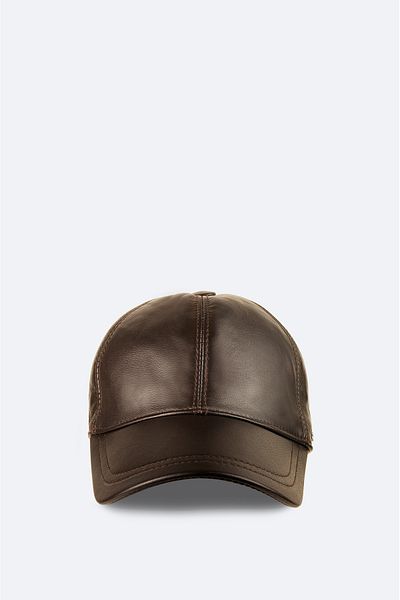 Avva Men's Brown 100% Leather Sports Cap A42Y9285
