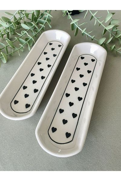 QUEEN Black Heart Double Olive Holder Presentation Plate