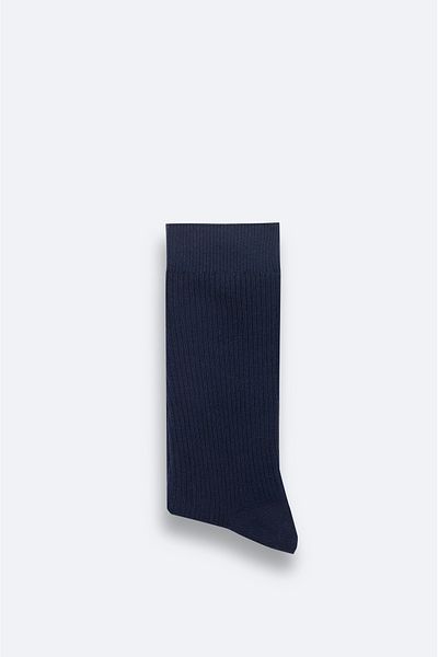 Avva Ανδρικές κάλτσες Navy Blue βαμβακερές με ραβδώσεις A42y8519