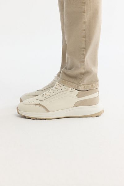 Avva Ανδρικά Μπεζ 100% Δερμάτινη Εύκαμπτη Σόλα Casual Παπούτσια Β 008010