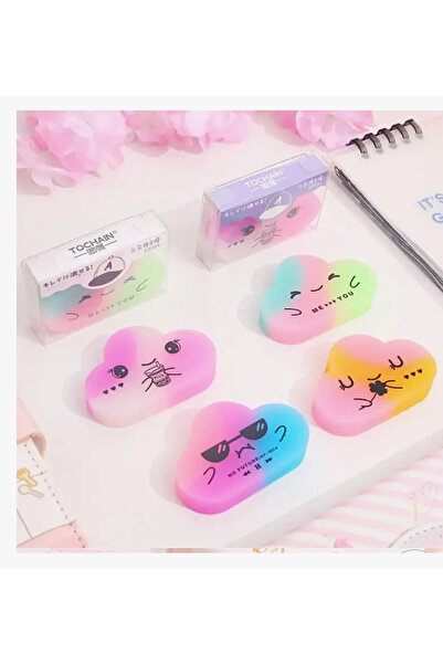 Polin Set de 4 gumă de șters Fun Clouds Soft Eraser