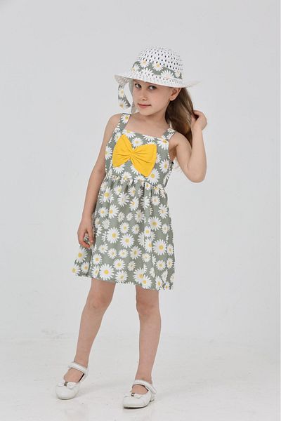 tunays shopping Daisy Printed Strap Hat Dress