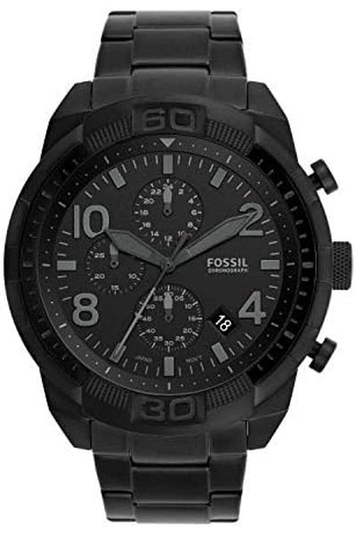 Fossil Men's Bronson Quartz Stainless Steel Chronograph Watch, Black (Model: FS5712)