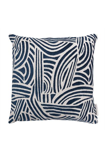 Mudo Home Alba Wave Throw Pillow - Navy Blue 50x50