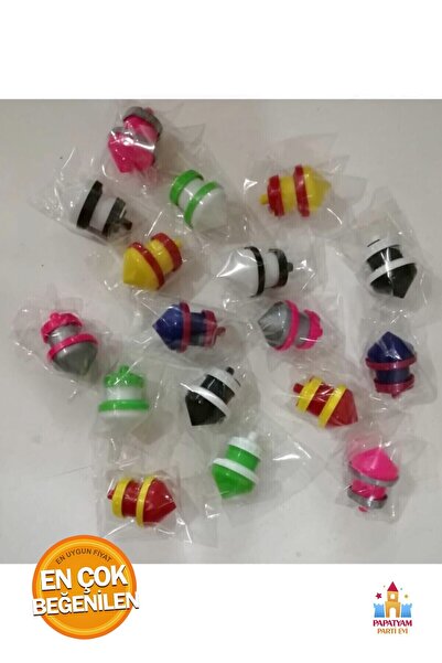 PapatyamPartiEvi Topaç Oyuncak 48 Adetli - Plastik Topaç - Plastik Otomatik D...