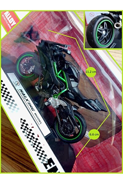 OYUNCAKSAHİLİ Kawasaki Ninja ZX6R Tarzıyla Model Motorsiklet Motor 110mm Collectıon Metal Motosiklet + Stand