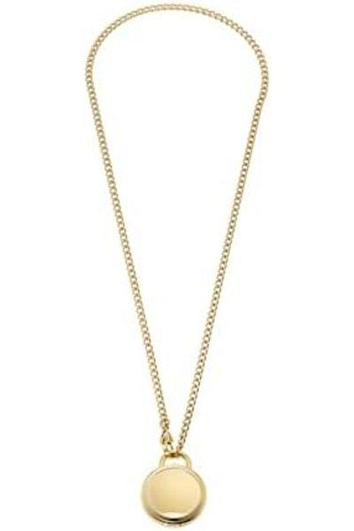 Fossil Women's Jacqueline Quartz Stainless Steel Locket Necklace Watch, Color: Gold (Model: ES5292)