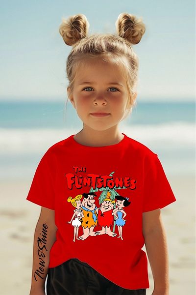 New Shine Flintstone Family Printed Oversized Children's T-Shirt