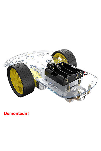 Genel Markalar Demonte 2WD Akıllı Robot Araba Şasi Kiti DIY Pleksi Tekerlek Motor Çizgi İzleyen Engelden Kaçma