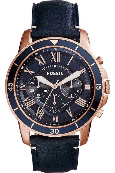 Fossil Men's Grant Sport Stainless Steel and Leather Chronograph Quartz Watch