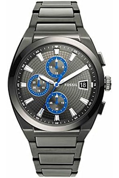 Fossil Men's Everett Quartz Stainless Steel Chronograph Watch, Color: Smoke (Model: FS5830)