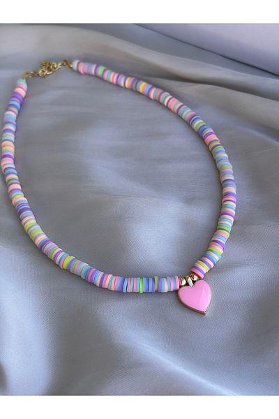 Miliva Colorful Heart Children's Necklace |   Pink Heart Girl Necklace |   Children's Jewelry |   35cm