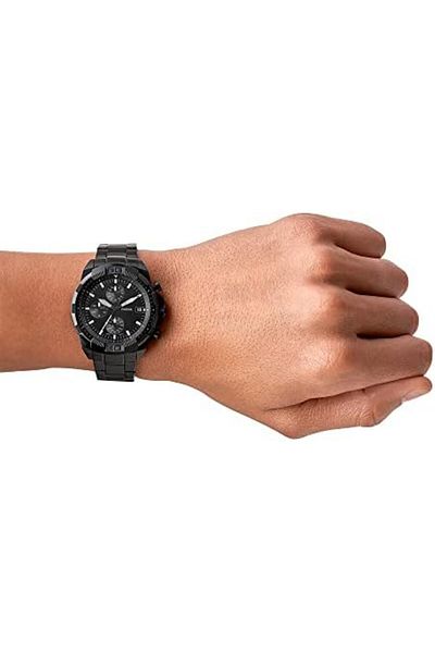 Fossil Men's Bronson Chronograph, Black-Tone Stainless Steel Watch, FS5853