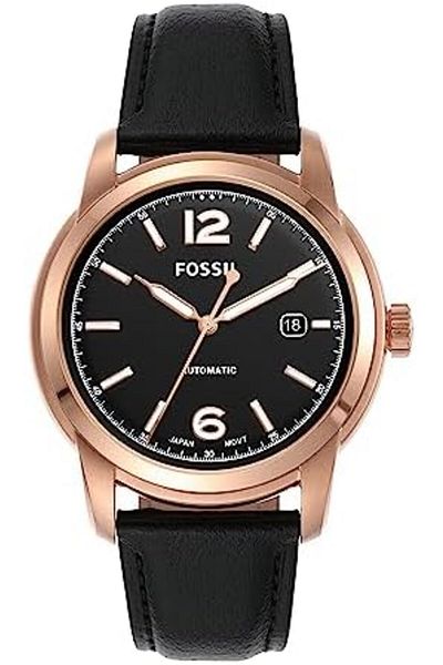 Fossil Men Leather Heritage Analog Black Dial Watch-Me3222, Band Color-Black