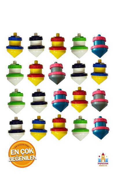PapatyamPartiEvi Plastik Otomatik Dönen Topaçlar - Basmalı Dönen Topaçlar 20'...