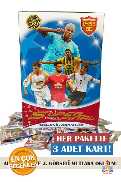 PapatyamPartiEvi Süper Final Mekanik Adamlar Kart Seti -  60 Paket 180 Adet Kartla Zeka Gelişimini Destekleyin