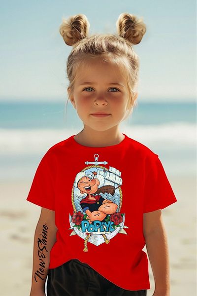 New Shine Basic Rei̇S Printed Oversi̇Ze Children's T-Shirt