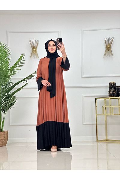 VALENS BOUTİQUE Women's Hijab Pleated Dress