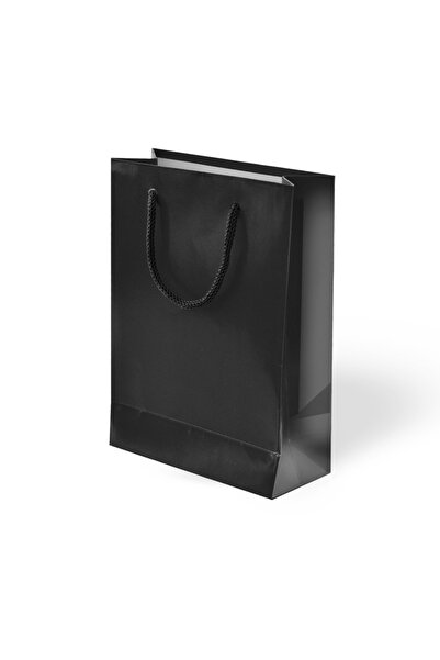 ALPJOY Siyah Karton Çanta 25x30x9cm 10 Adet