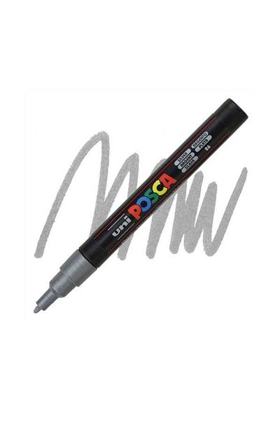 UNİ-BALL Poster Marker Posca Pc-3M 09-1.3 Silver 6 Pack