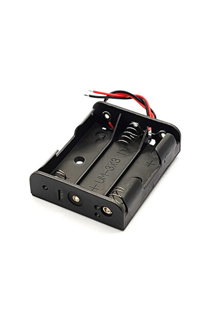 Alkatronik 3lü AAA Pil Kutusu Yuvası İnce Küçük Tip 3 Tane 1.5V Pil DC 4.5V P...