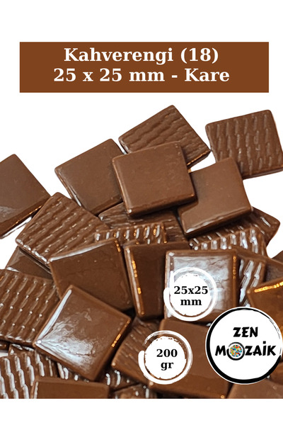 Zen Mozaik Sanatsal Mozaik Çalışmalarınız için 25 x25 mm - Kare Cam Mozaik Taşı